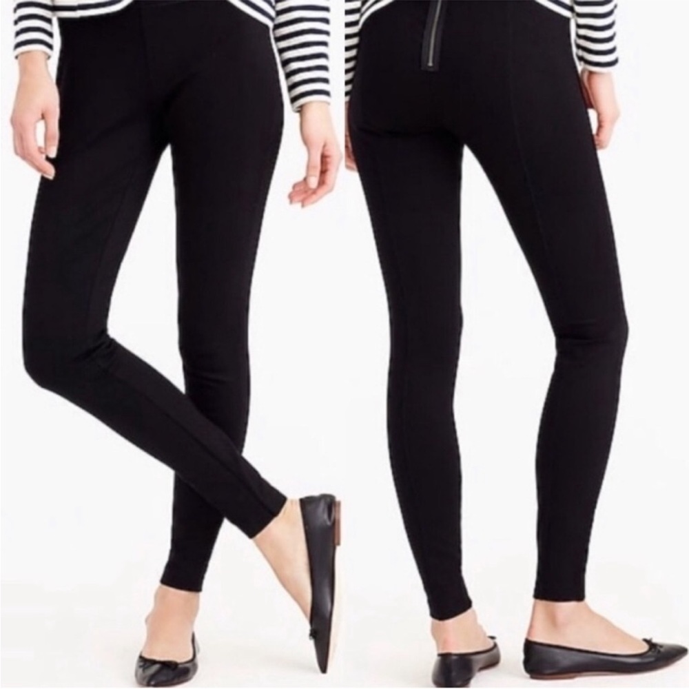 J. Crew Black Exposed Zipper Fitted Ankle Pixie Pants, Sz 6R